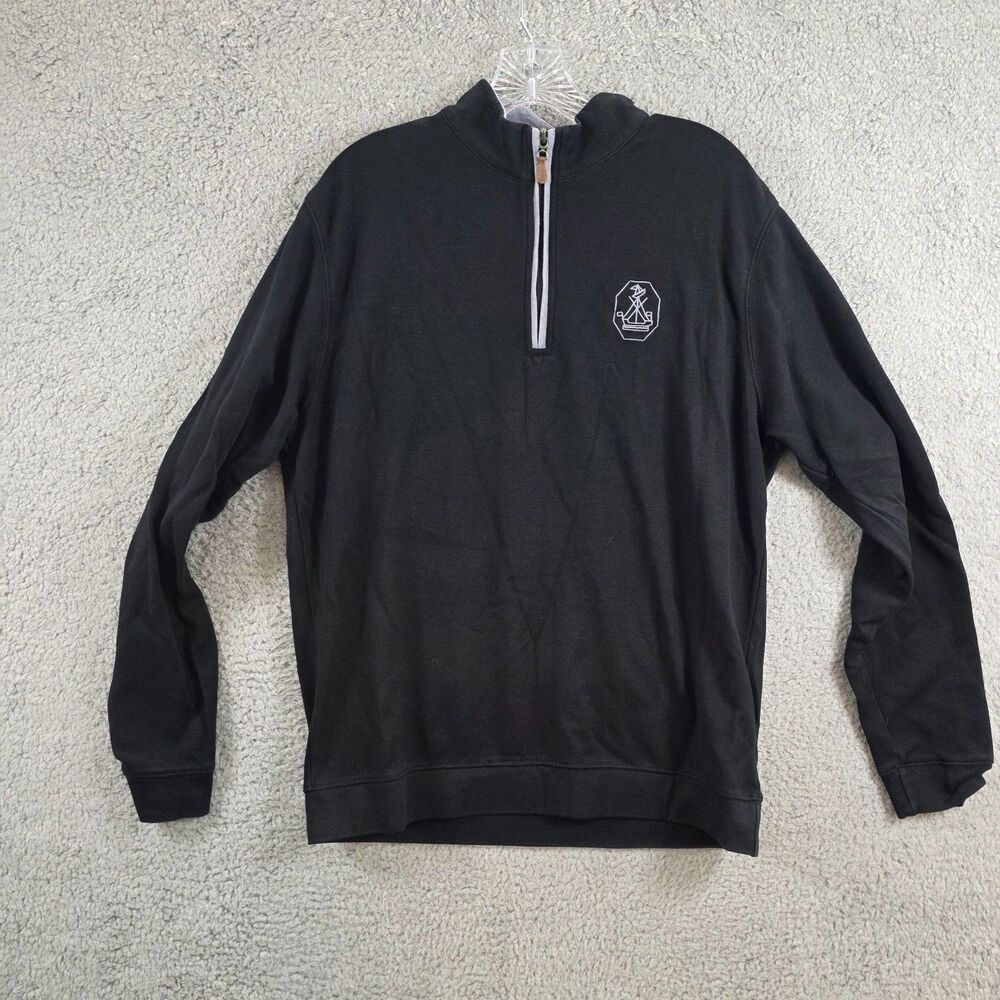 Johnnie O Men's Sully Quarter-Zip Pullover Black JMK01460 Size L *LOGO